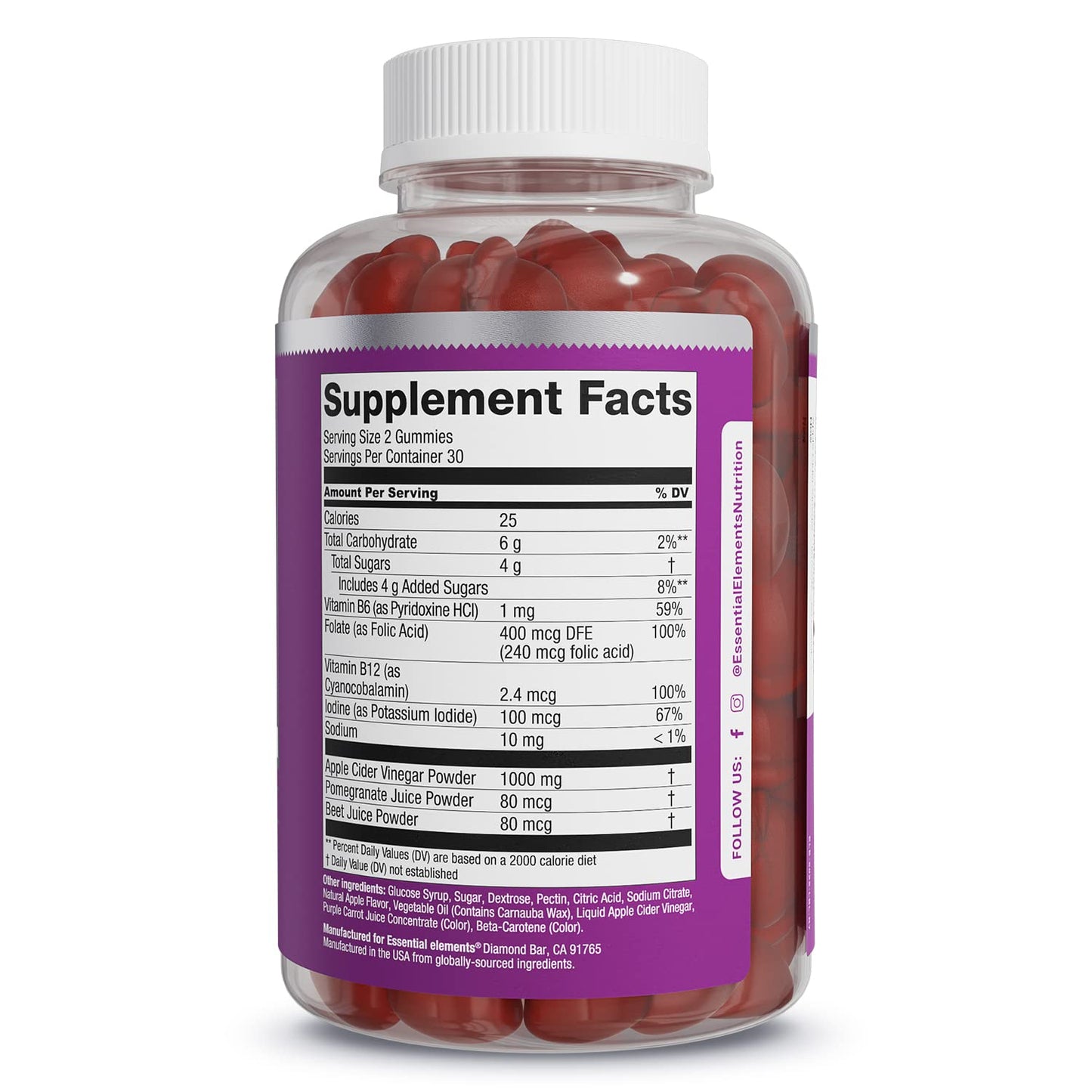 Essential Elements Apple Cider Vinegar Gummies from The Mother - Naturally-Sourced Essential ElementsBuy Supplements Australia