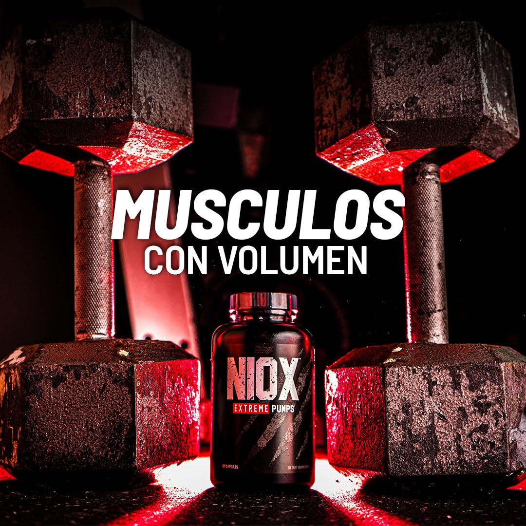 Nutrex Research NIOX Extreme Pumps - 180-Count Pre-Workout Pump Supplement with Arginine Nitrate, Vitamin C, AstraGin for Muscle Pump, Vascularity, Endurance, NO3-T