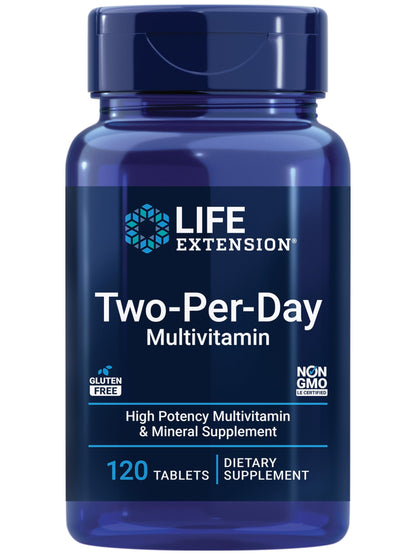 Life Extension Two-Per-Day Multivitamin - Packed with Over 25 Vitamins, Minerals & Extracts -Vitamins B6, C, D - Zinc - Two-Month Supply