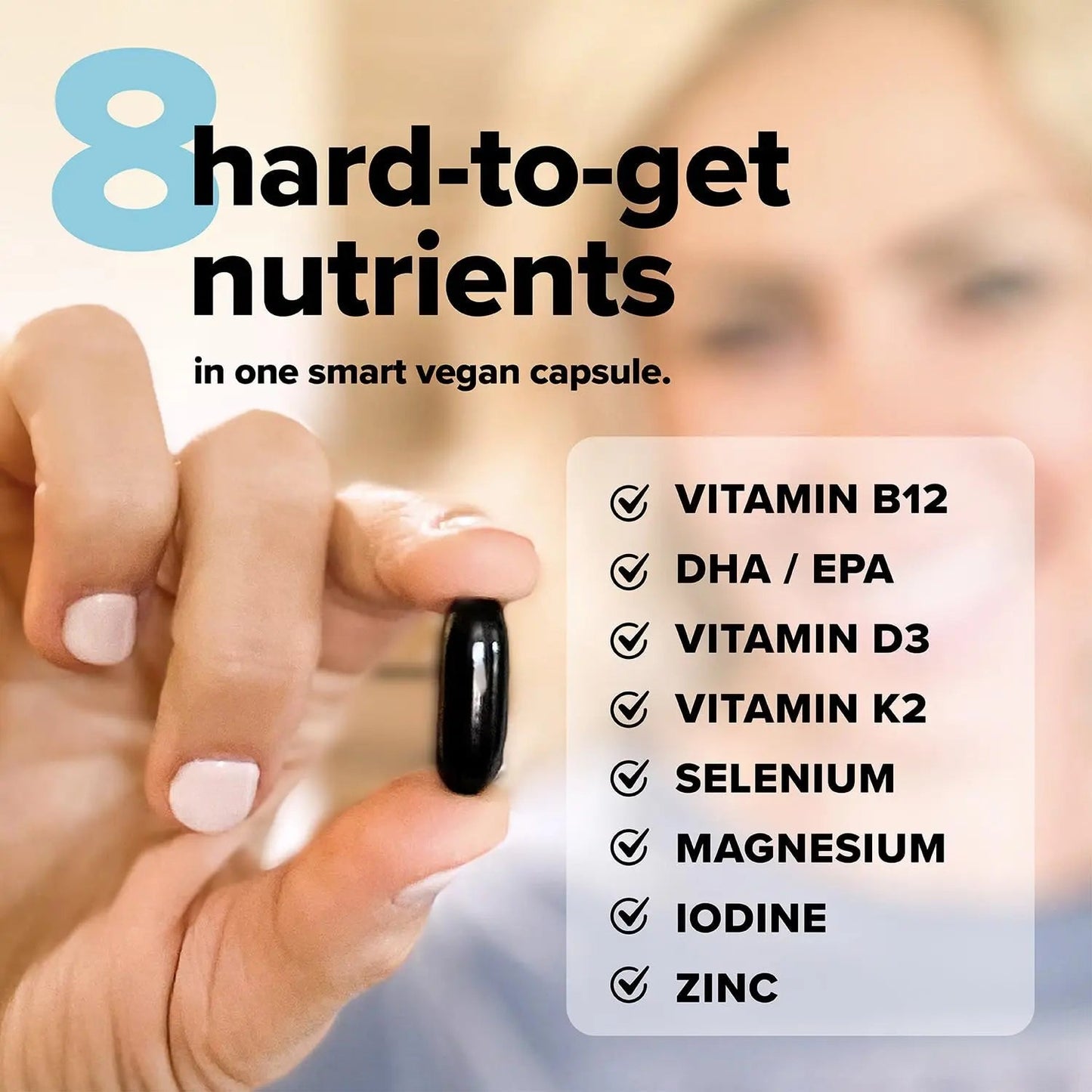 Complement Essential Vegan Multivitamin for Men & Women (30 Servings, 90 Capsules) with Omega-3 DHA & EPA, B12, Vitamin D3 & K2, Zinc, Selenium ComplementBuy Supplements Australia