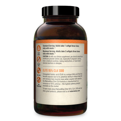NatureWise Elite CLA 1300 Maximum Potency, 95% CLA Safflower Oil Workout Supplement NatureWiseBuy Supplements Australia
