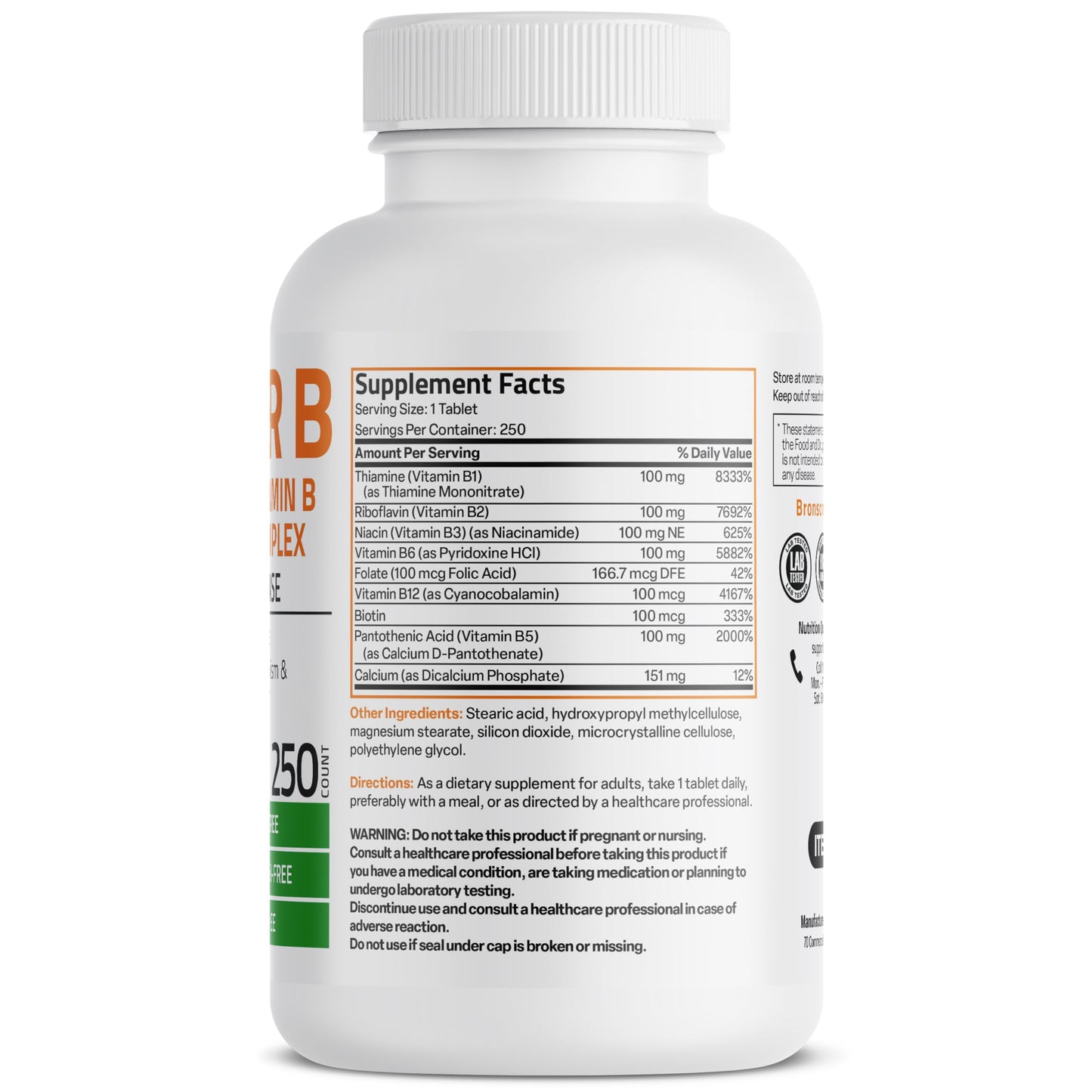 Bronson Super B 100 Vitamin B Complex Sustained Release Contains All B Vitamins BronsonBuy Supplements Australia