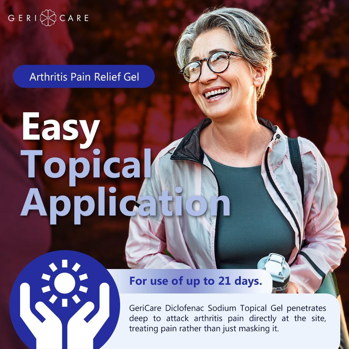 GeriCare Topical Arthritis Pain Relief Gel Diclofenac Sodium 1% (NSAID) Hand Wrist Elbow Foot Ankle Knee Extra-Strength Pain Reliever- Anti-inflammatory Arthritis Pain Treatment, 3.53oz (3 Pack) GeriCareBuy Supplements Australia