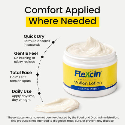 Flexcin Motion Lotion with CM8 - Joint & Muscle Therapy Cream for Back, Neck, Knee, Hand, Foot - Fast Absorbing with DMSO, Emu Oil, Aloe Vera - Non-Greasy 4oz Jar FlexcinBuy Supplements Australia