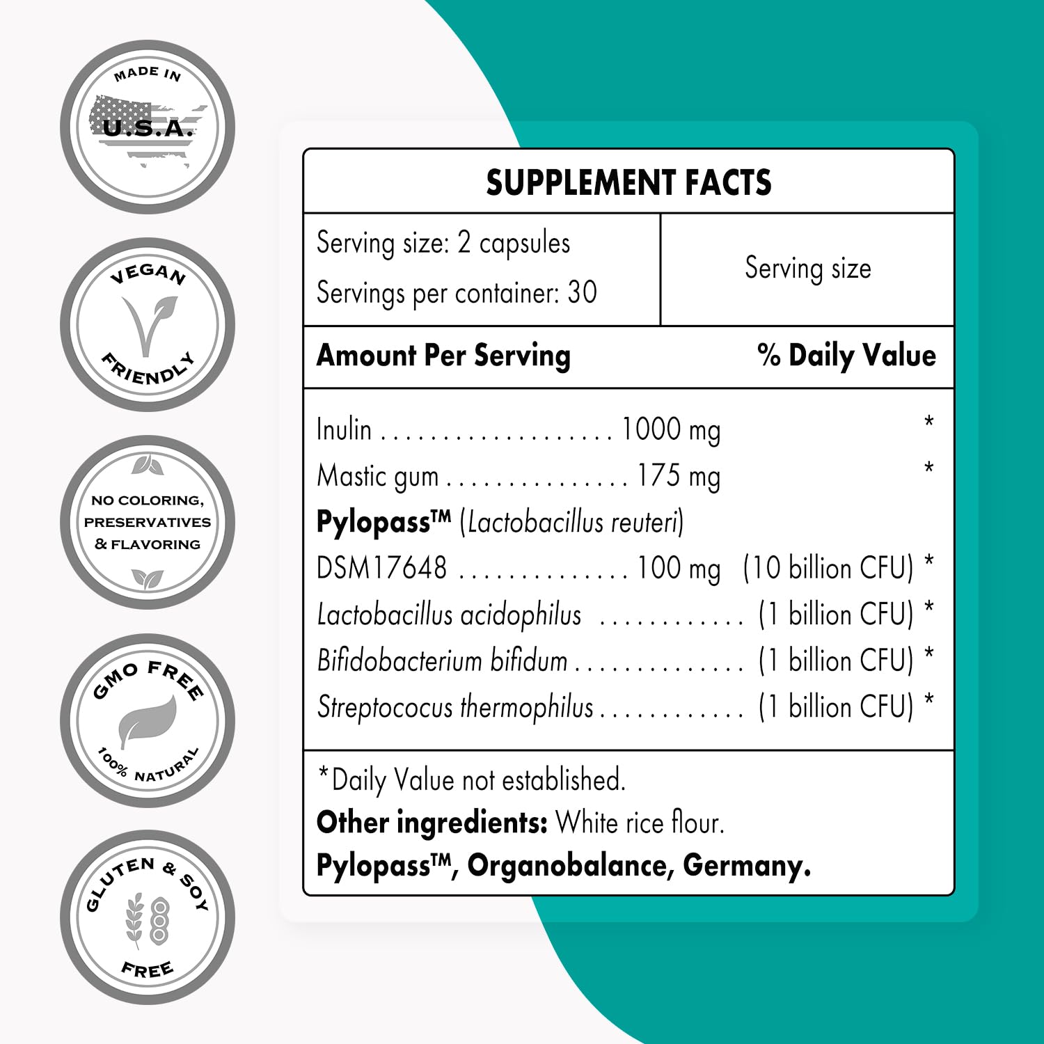 Supersmart - H. Pylori Fight Advanced Formula (Mastic Gum, Probiotics & Prebiotic) SupersmartBuy Supplements Australia