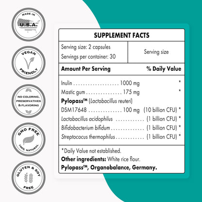 Supersmart - H. Pylori Fight Advanced Formula (Mastic Gum, Probiotics & Prebiotic) SupersmartBuy Supplements Australia
