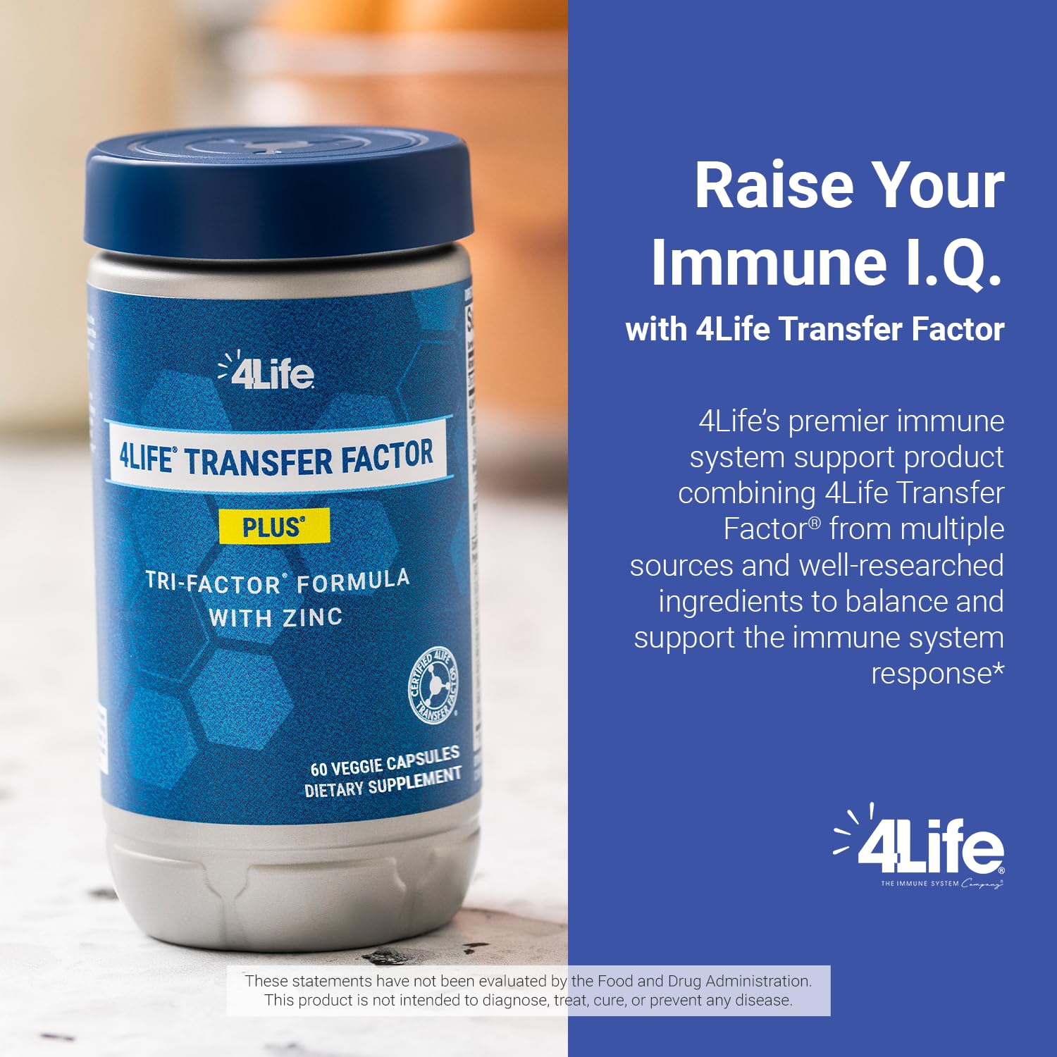 4Life Transfer Factor Plus - Support with Zinc, Super Mushroom Blend (Maitake, Shiitake, Agaricus), and Colostrum & Egg Yolk Extracts - 60 Capsules 4LifeBuy Supplements Australia