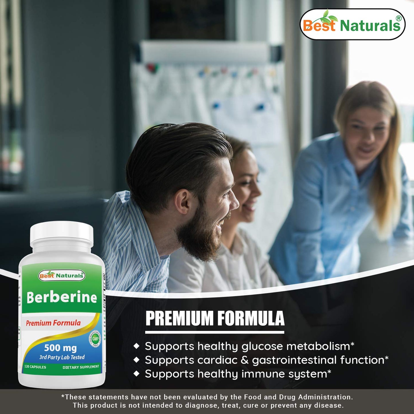 Best Naturals Berberine 500mg 120 Capsules - Supports Immune Function, Cardiovascular Best NaturalsBuy Supplements Australia