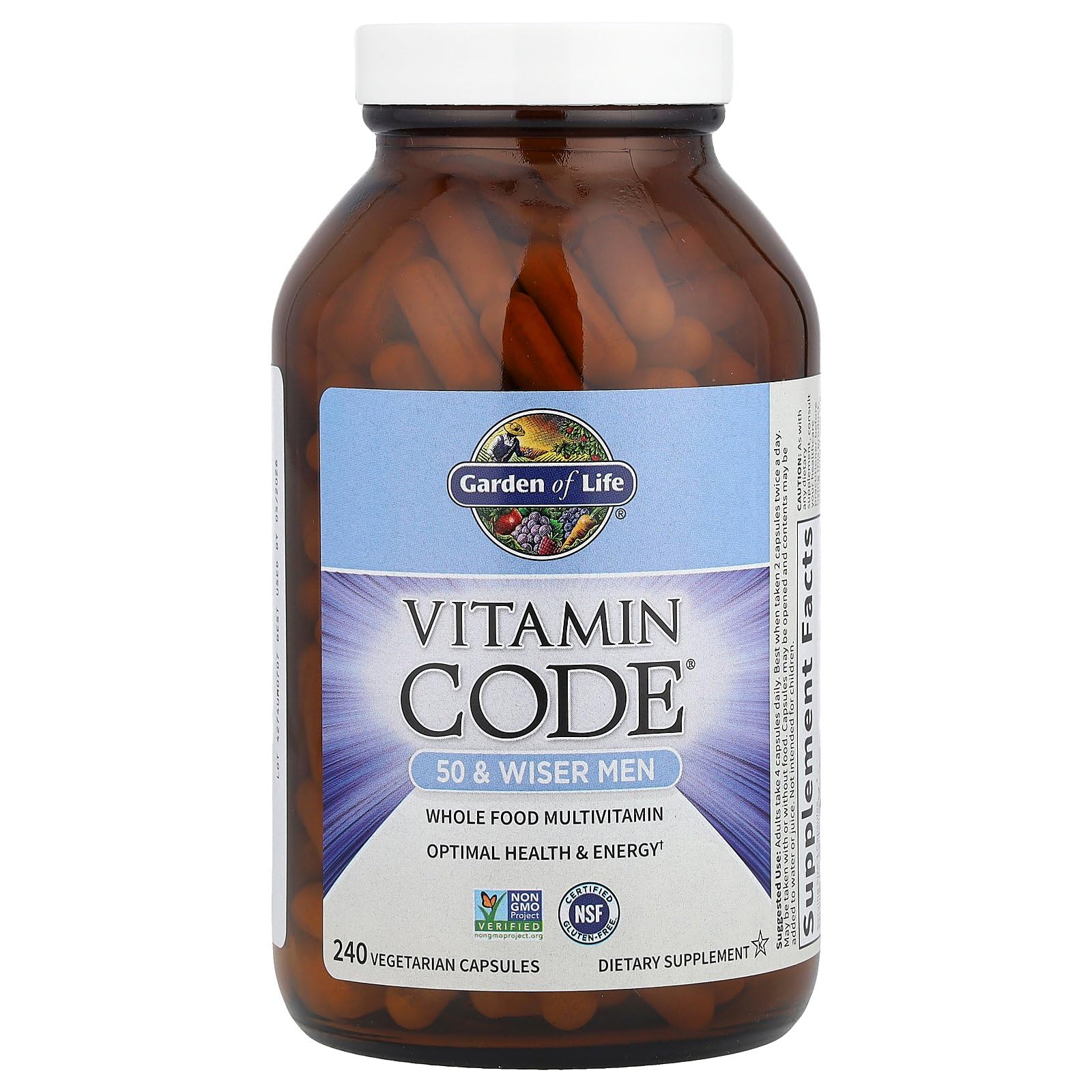 Garden of Life Multivitamin for Men - Vitamin Code 50 & Wiser Men's Raw Whole Food Vitamin Supplement with Probiotics Garden of LifeBuy Supplements Australia