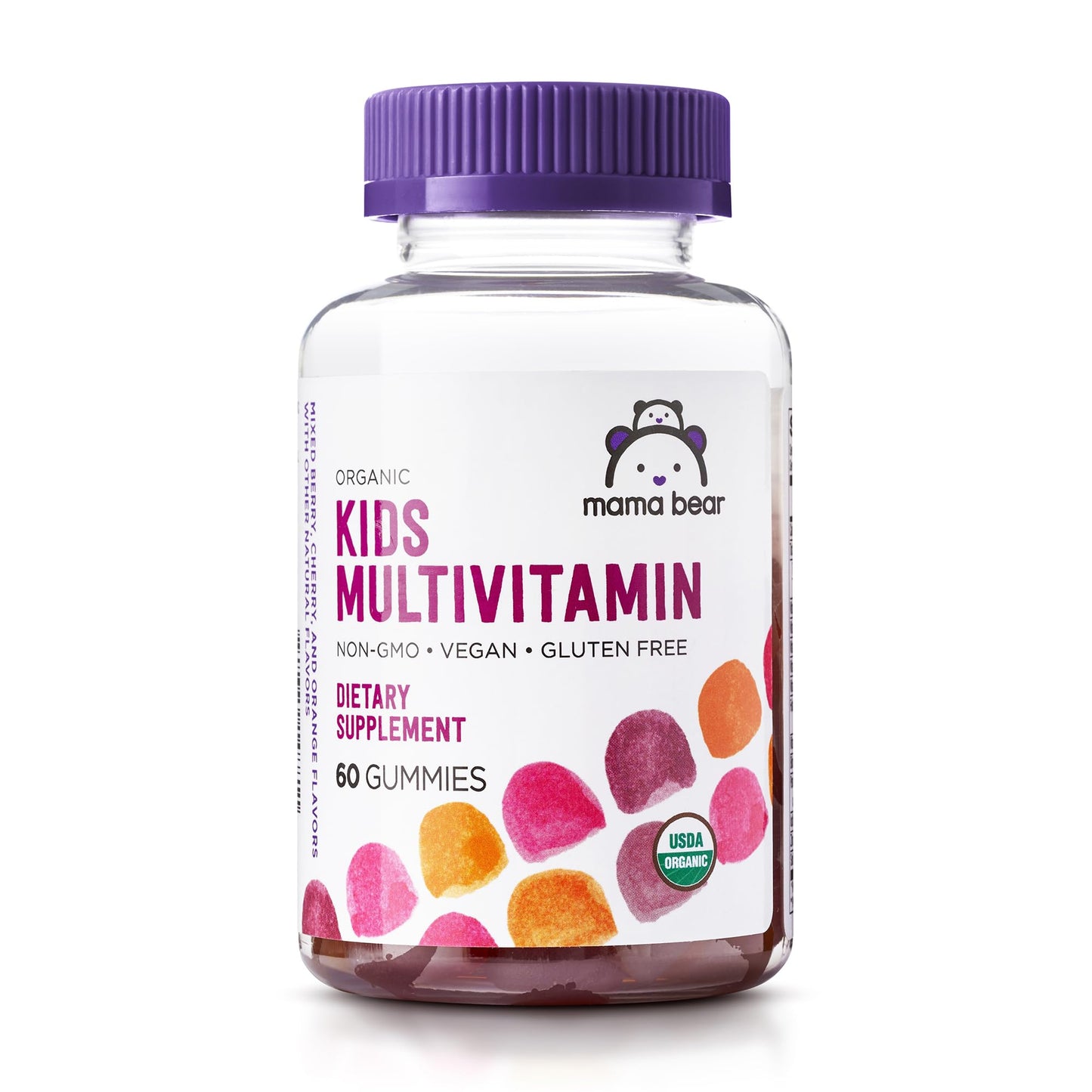 Amazon Brand - Mama Bear Organic Kids Multivitamin, 60 Gummies, 1 Month Supply (Packaging May Vary), Berry, Cherry & Orange Mama BearBuy Supplements Australia