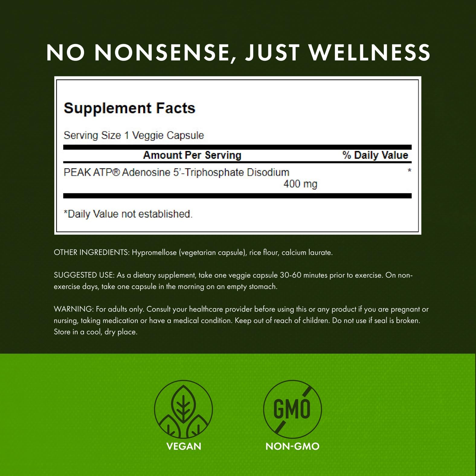 Swanson Maximum Strength Peak ATP Cellular Energy Supplement for Athletes and Active Adults Seeking Performance and Recovery Support - 400 mg (30 Veggie Capsules, 2 Pack) SwansonBuy Supplements Australia