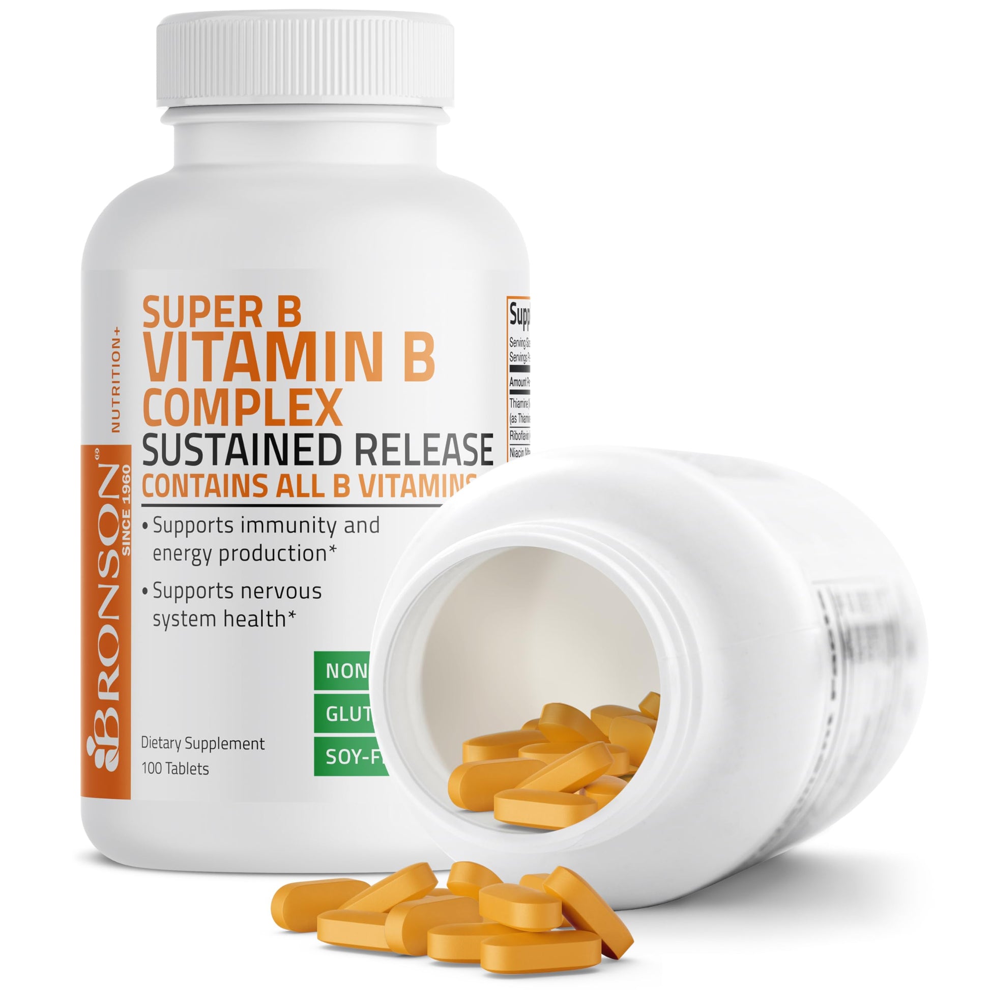 Bronson Super B Vitamin B Complex Sustained Slow Release Vitamin B1, B2, B3, B6, B9 BronsonBuy Supplements Australia