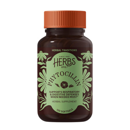 Herbs Etc. Phytocillin - Respiratory & Digestive Health Support Supplement - Herbal Formula to Support Digestion - Support Healthy Breathing - 120 Softgels (120 Servings) Herbs Etc.Buy Supplements Australia