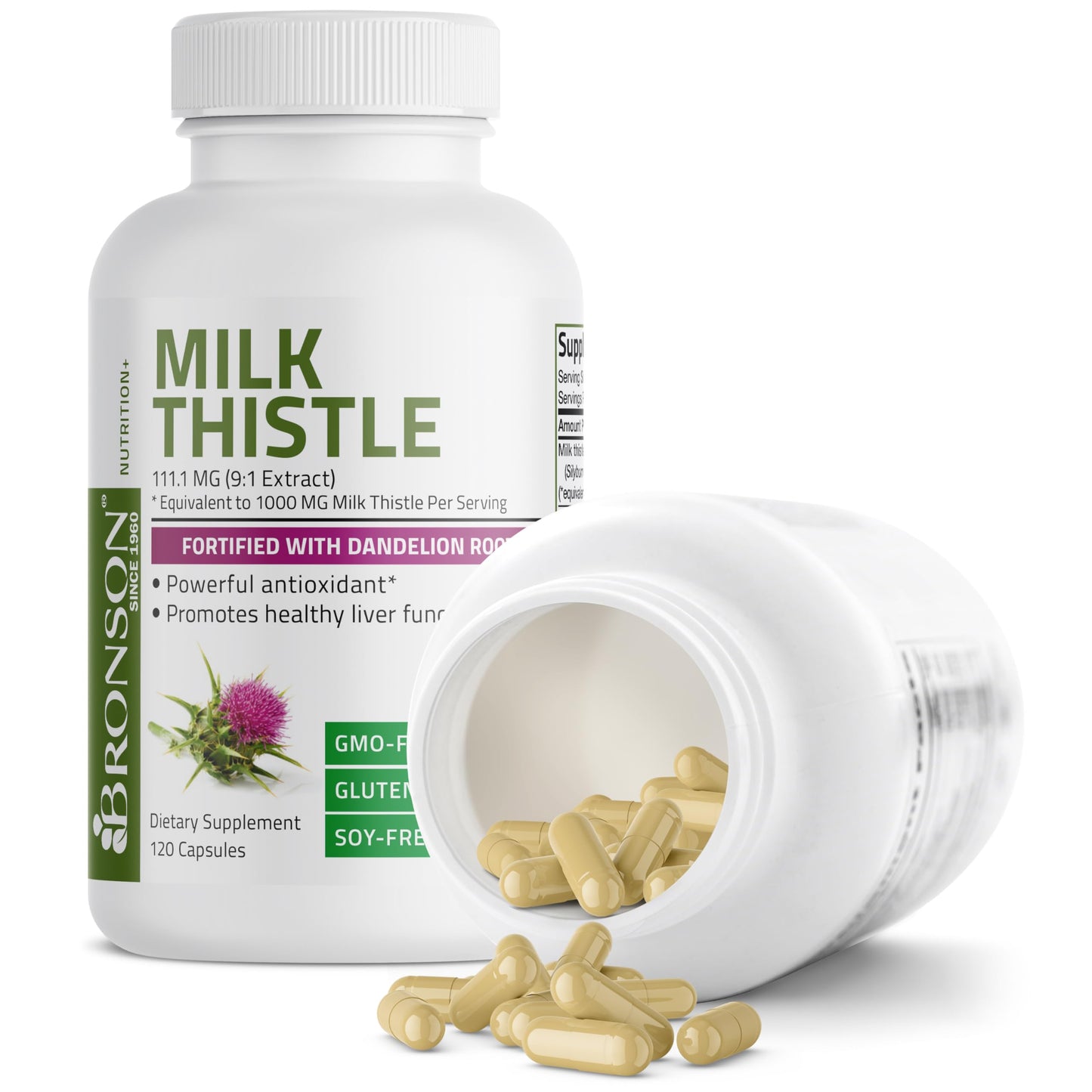 Bronson Milk Thistle Silymarin Marianum & Dandelion Root Liver Health Support BronsonBuy Supplements Australia
