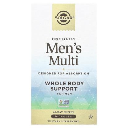 Solgar One Daily Men's Multivitamin Whole Body Support Supplement, Highly Absorbable Delayed Release One Daily Multi Vitamin Capsules for Men SolgarBuy Supplements Australia
