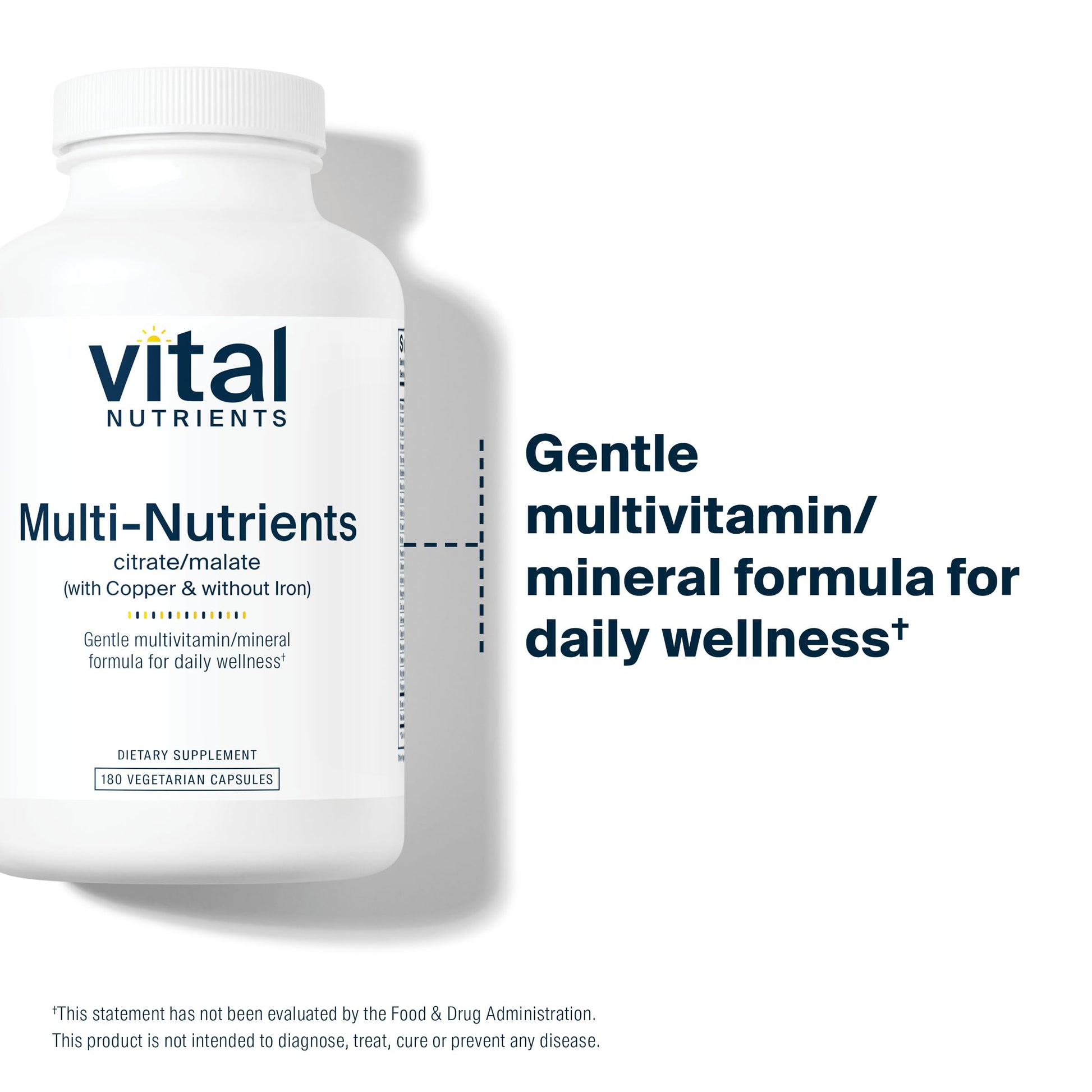Vital Nutrients - Multi-Nutrients 2 - Citrate/Malate Formula (with Copper and Without Iron) - Multi-Vitamin/Mineral, Potent Antioxidants, Gentle Bioavailable Form - 180 Vegetarian Capsules per Bottle Vital NutrientsBuy Supplements Australia