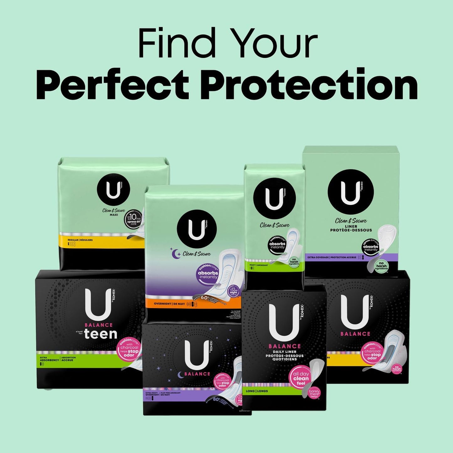 U by Kotex Clean & Secure Panty Liners, Light Absorbency, Regular Length, 516 Count U by KotexBuy Supplements Australia