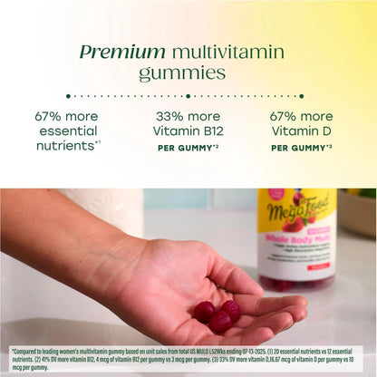 MegaFood Women’s Whole Body Multivitamin Gummies - Multivitamin For Women With Vitamin C, Magnesium Citrate, Vitamin D3, Folate MegaFoodBuy Supplements Australia