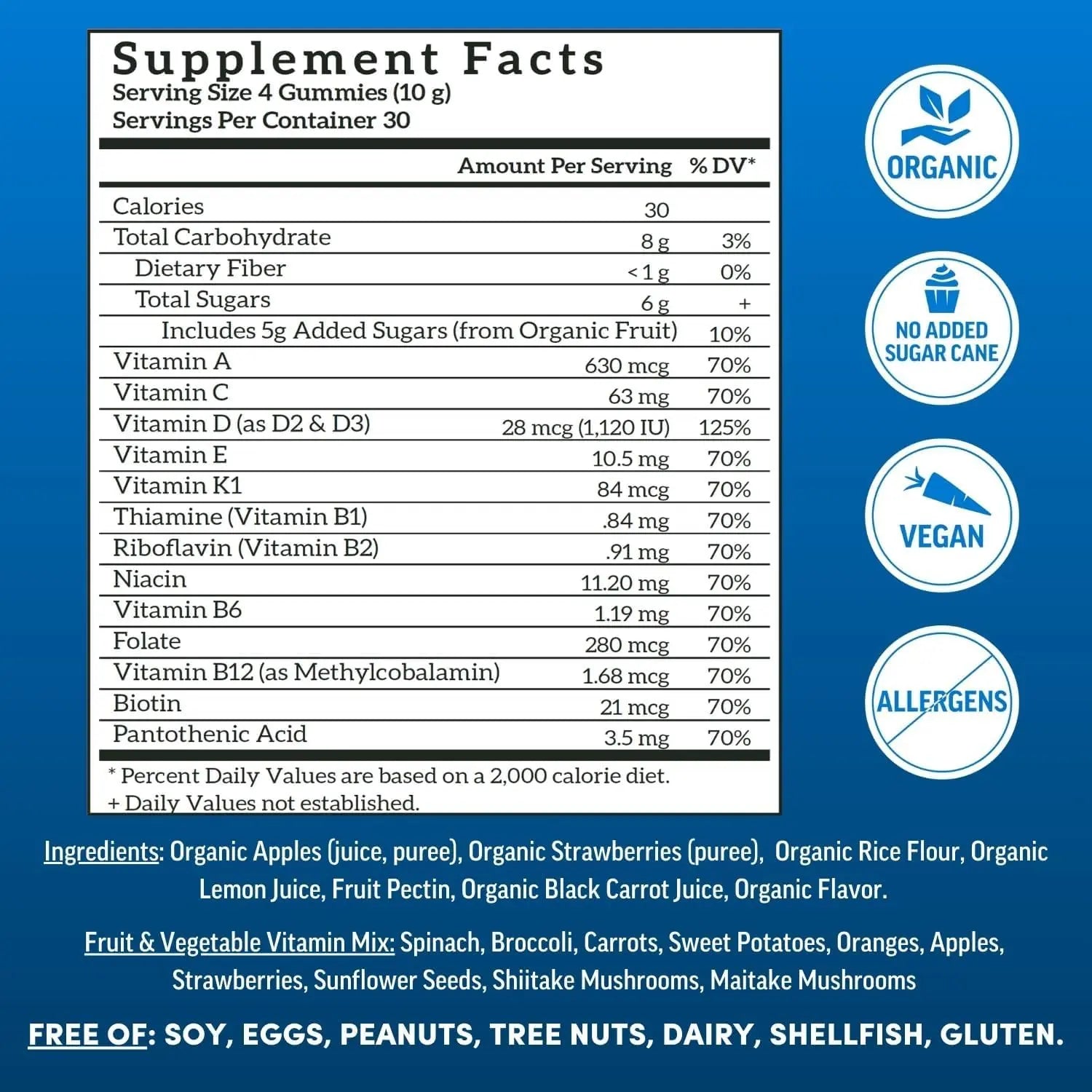 Llama Naturals Multivitamin for Men, Vegan, Organic Gummies with Vitamin D, C and K, Men's Real Fruit Gummy Vitamins Llama NaturalsBuy Supplements Australia