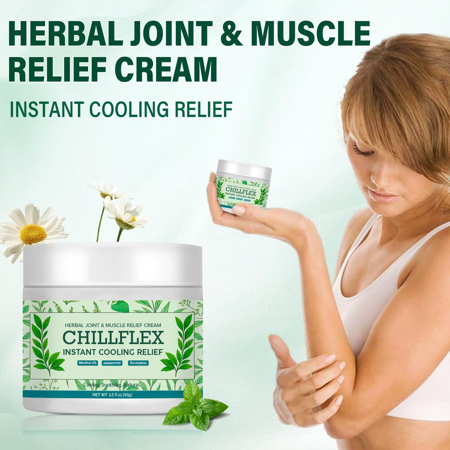 Menthol Soothing Cream, 3.5 Oz Joint Activities Throughout The Body, Cooling Soothing Ointment for Muscle, Head, Lumbar, Neck, Hands and Feet, 2 Pack CLORISLANDBuy Supplements Australia