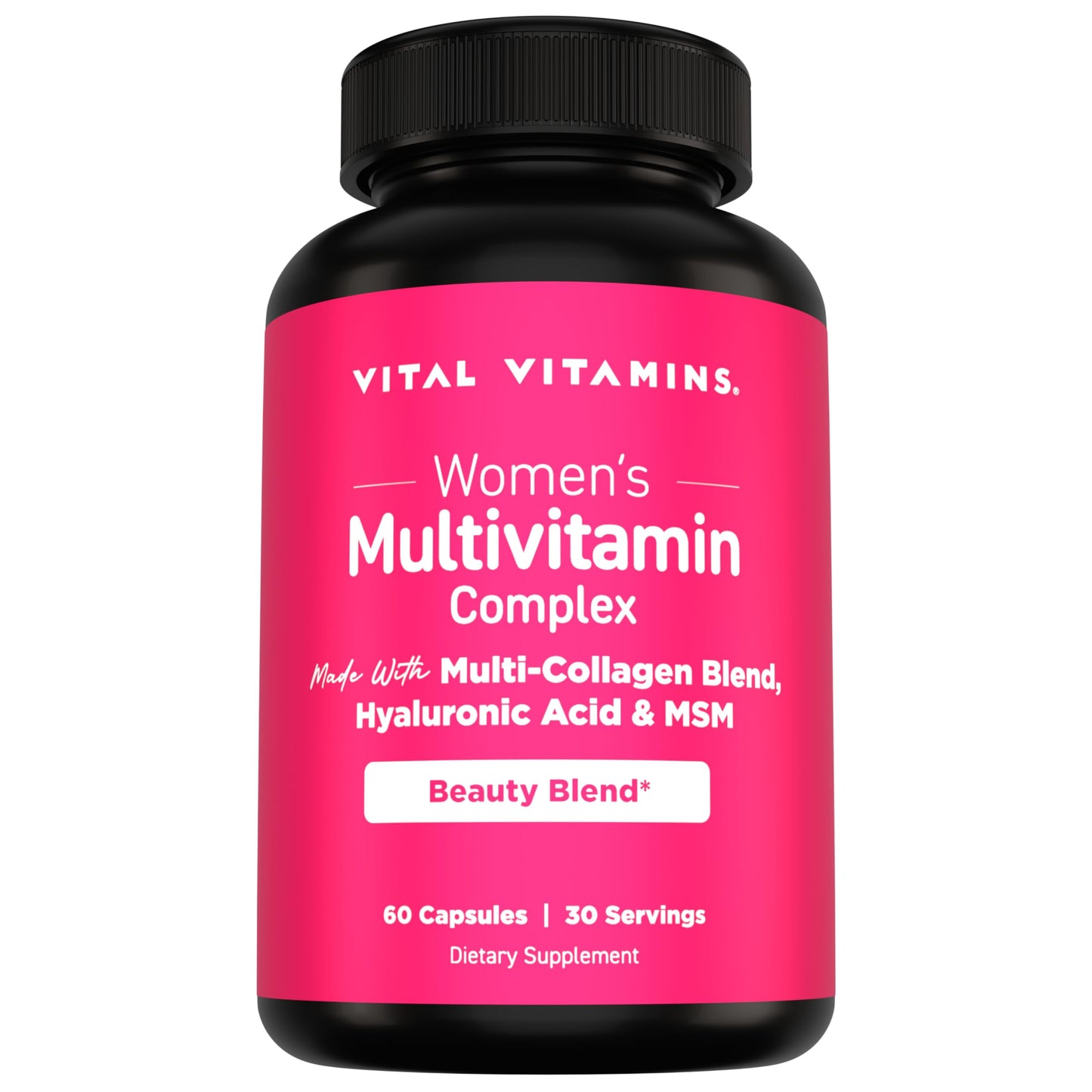 Vital Vitamins Women's Multivitamin Complex - Made with Multi-Collagen Blend, Hyaluronic Acid, & MSM - Beauty Multivitamins - with Vitamin A, C, E, B6, B12, D3-60 Capsules Vital VitaminsBuy Supplements Australia
