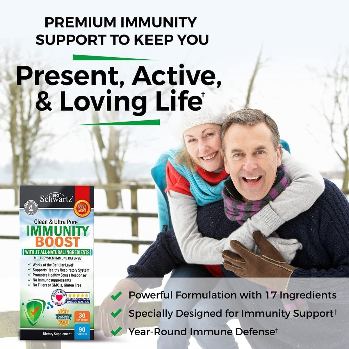 Immune Support Supplement with Vitamin C 1000mg Zinc Elderberry Extract Ginger BioSchwartzBuy Supplements Australia