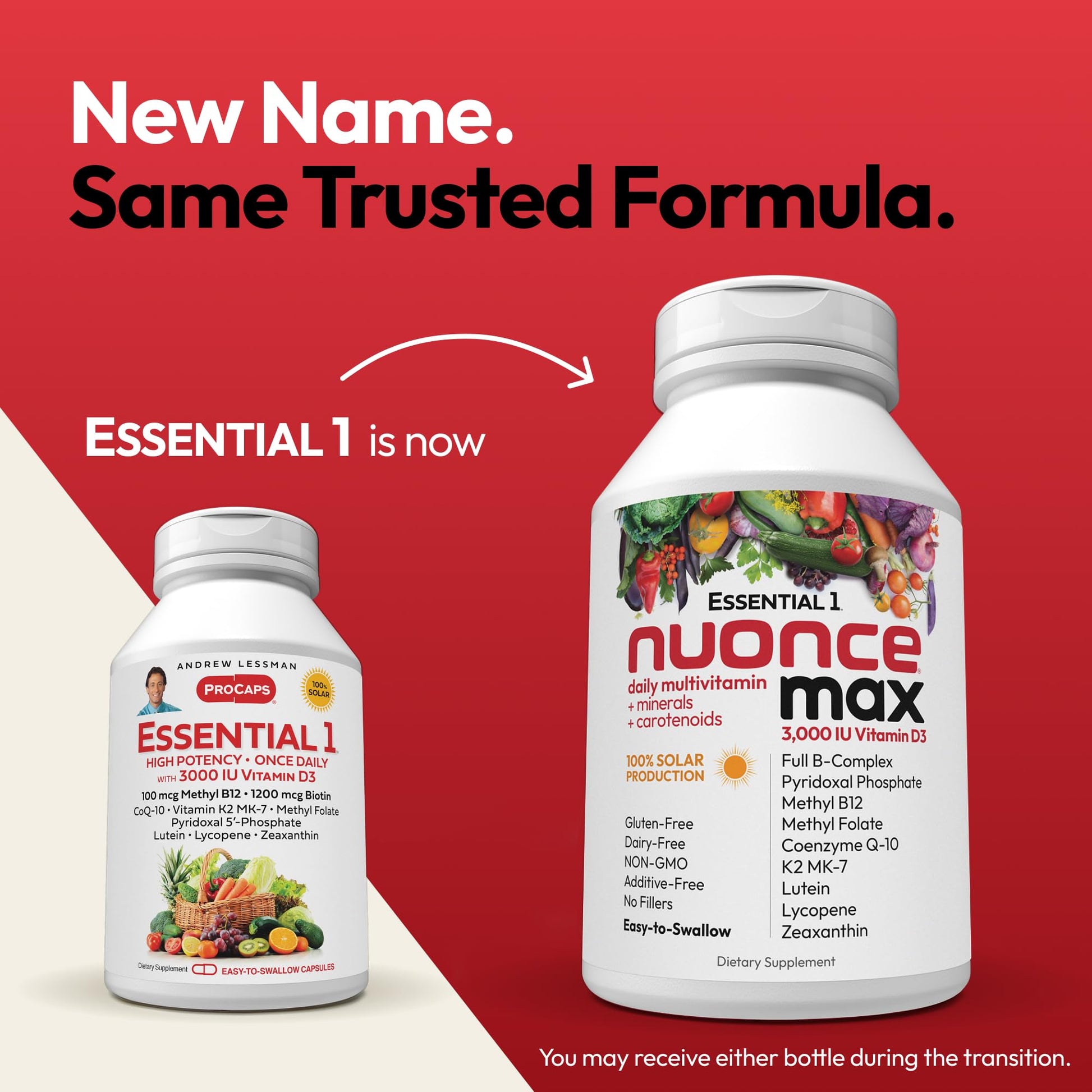 ANDREW LESSMAN Essential-1 nuonce max Multivitamin 3000 IU Vitamin D3 360 Small Capsules. 100 mcg Methyl B12 ANDREW LESSMANBuy Supplements Australia