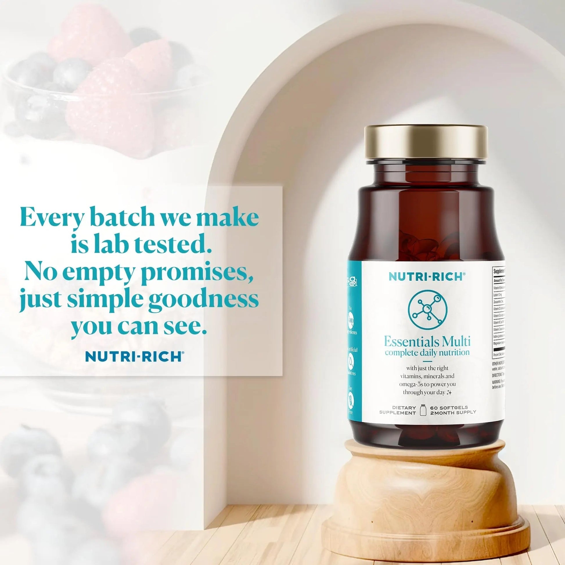 Nutri-Rich Essentials Multi | Multivitamin Supplement with Fish Oil Omega-3 for Men and Women, Supports Energy, Immune Health Nutri-Rich
