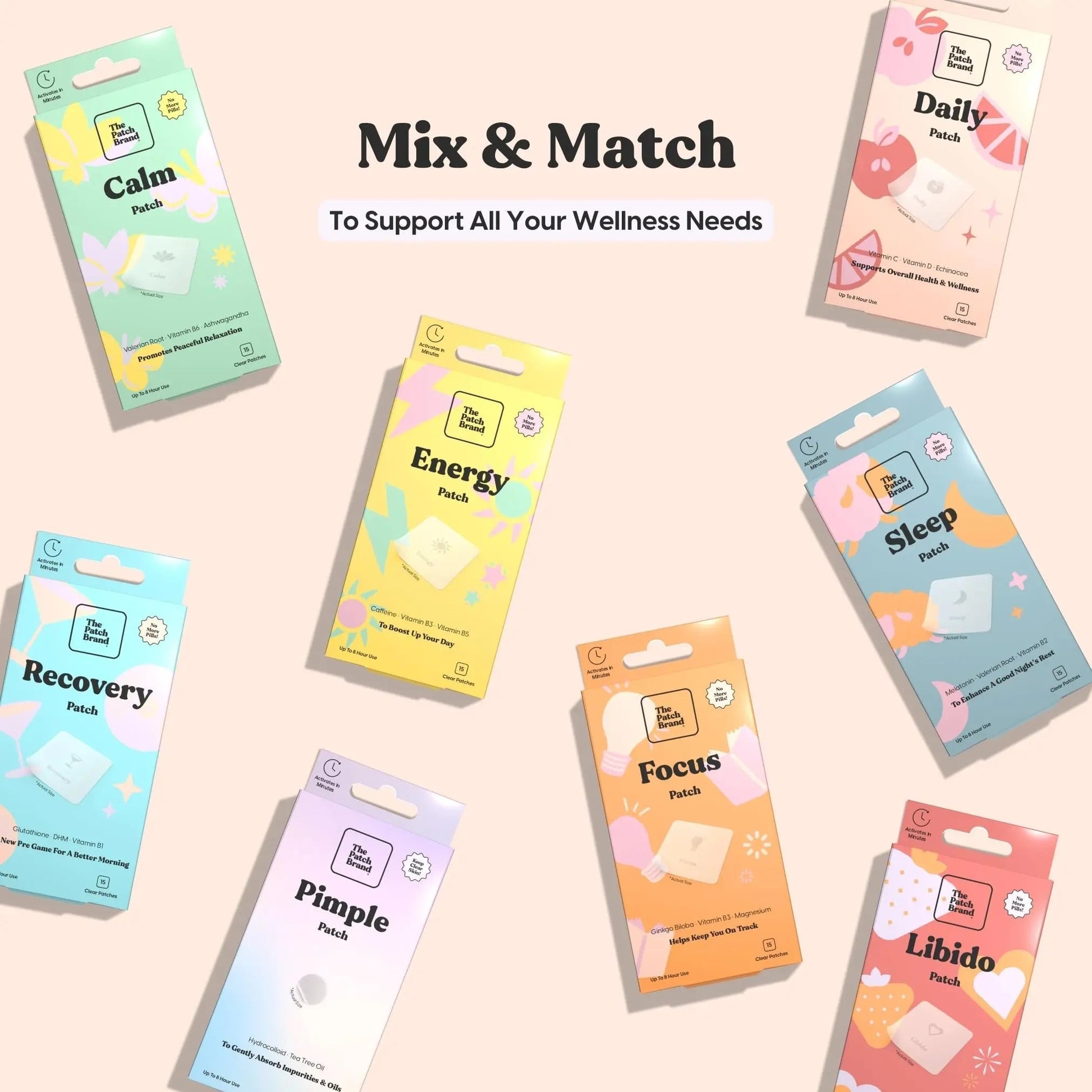 The Patch Brand Daily Support Patches | Natural Wellness Infused with Vitamin C, Zinc Citrate, Vitamin D, Ginko Biloba and Echinacea The Patch BrandBuy Supplements Australia