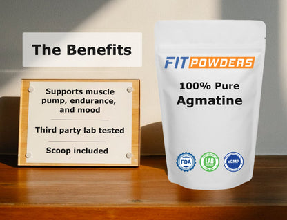 FitPowders Agmatine Sulfate Powder 250 Grams (Multiple Sizes) Strength and Pump (Nitric Oxide) 100% Pure Agmatine Powder, Vegan, Gluten-Free