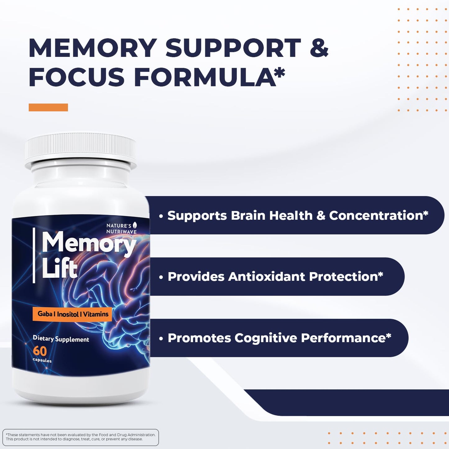 Nature’s NutriWave Memory Lift Capsules – Natural Daily Supplement with Vitamins A, C, D, E, B-Complex, Biotin & Choline – Made in USA, GMP-Certified, Non-GMO, Vegetarian – 60 Caps, 1 Month Supply Nature’s NutriWaveBuy Supplements Australia