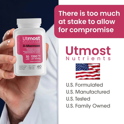 Utmost Nutrients Urinary Defense D-Mannose Supplement - Urinary Health for Women - Optimized Clinical Strength Formula Cleanses, Flushes and Rebuilds The Urinary System Utmost NutrientsBuy Supplements Australia