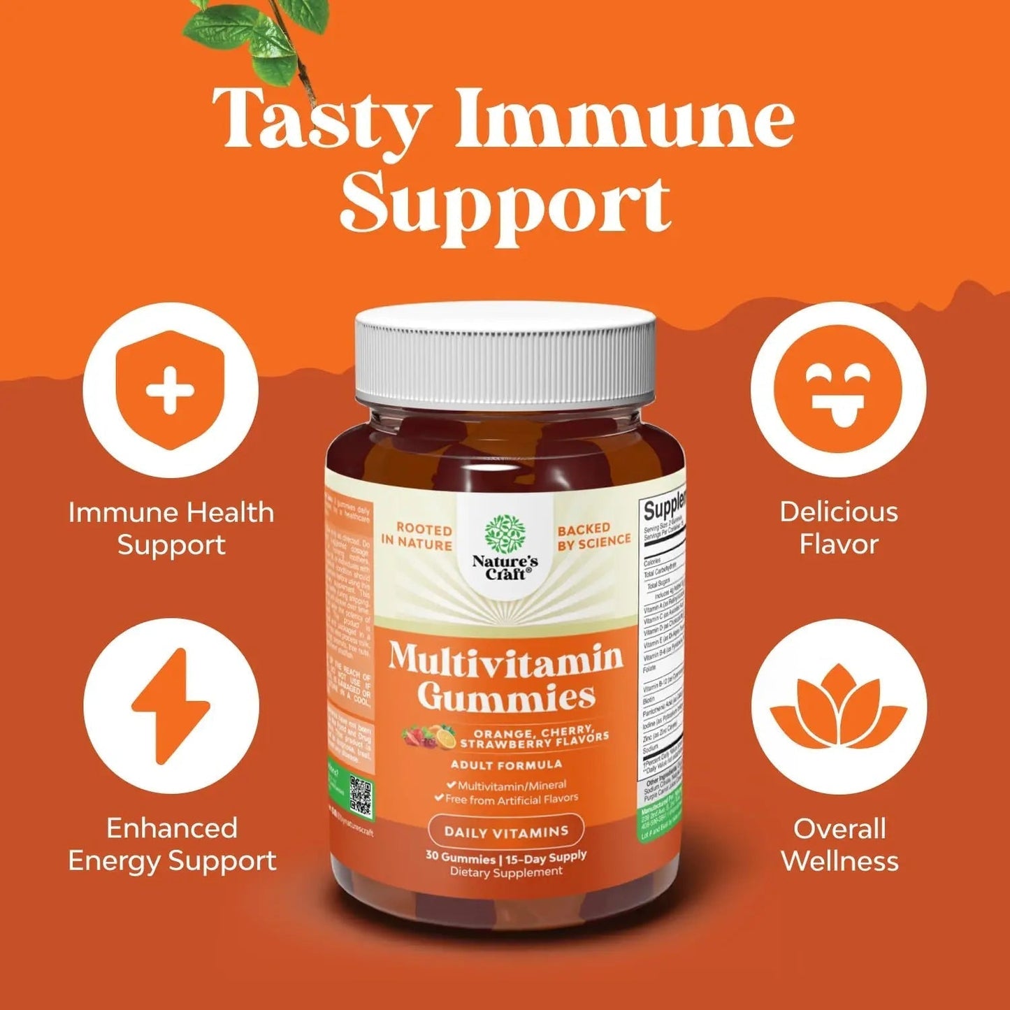 Bundle of Multivitamin Gummies for Adults - Vitamin Gummy for Energy and Immunity - Halal and Chewable Vitamin C Gummies for Adults Natures CraftBuy Supplements Australia