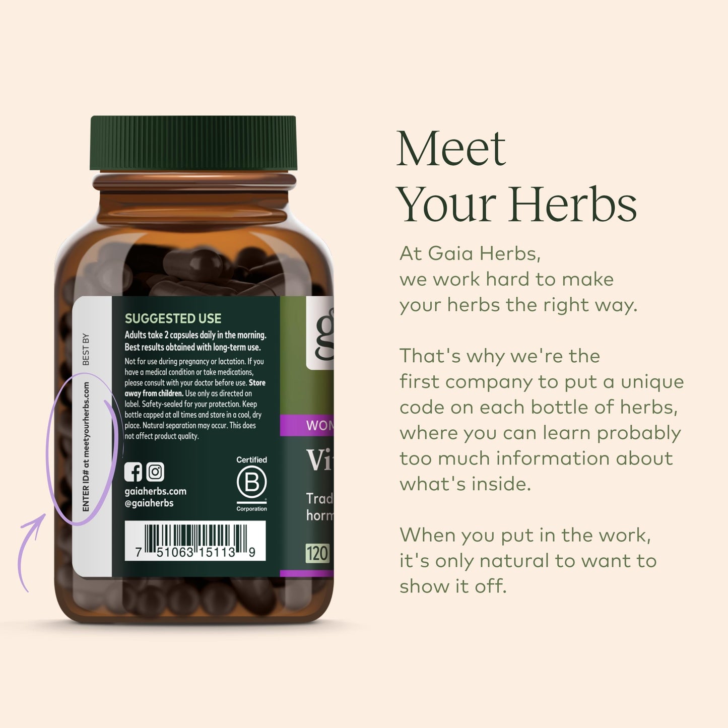 Gaia Herbs, Vitex Berry Vegan Liquid Phyto Capsules - PMS Support Supplement, Chaste Tree berry Gaia HerbsBuy Supplements Australia