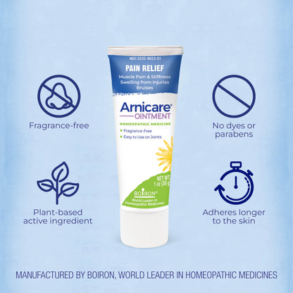 Boiron Arnicare Ointment for Relief of Joint Pain, Muscle Pain, Muscle Soreness, and Swelling from Bruises or Injury - Non-greasy and Fragrance-Free - 1 oz BoironBuy Supplements Australia