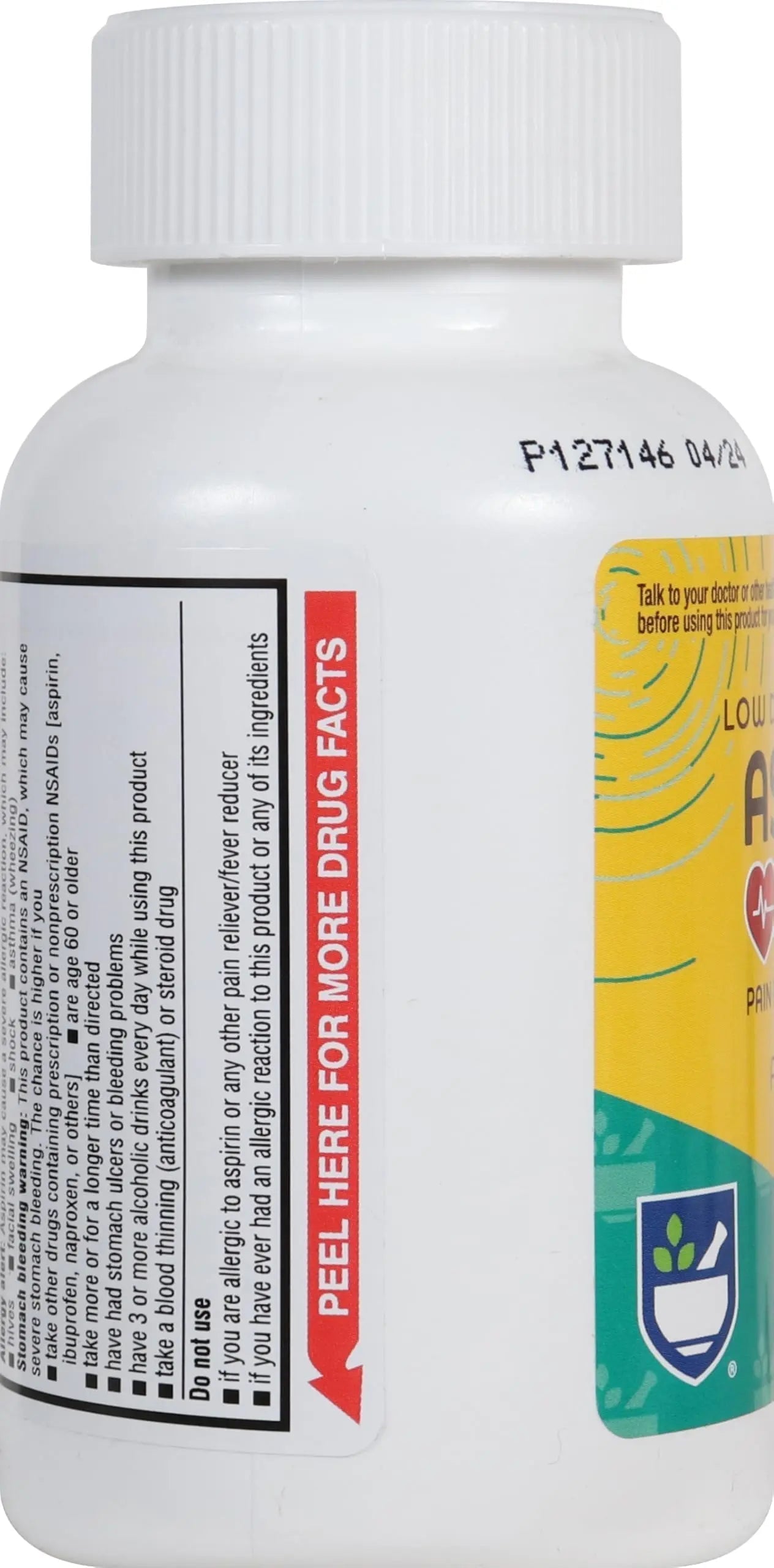 Rite Aid Aspirin Enteric Tablets - 81 mg Aspirin - 500 Count - Low-Dose for Headache Relief - Safety Coated - Aspirin Regimen - Migraine Medicine - Pain Relief Rite AidBuy Supplements Australia