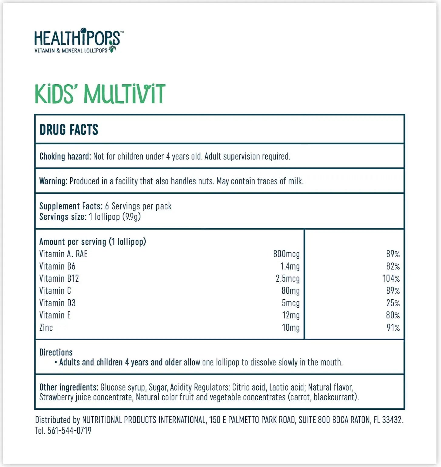 Healthipops Kids Multivitamin Lollipops (6-Pack) Healthipops Vitamin & Mineral LollipopsBuy Supplements Australia
