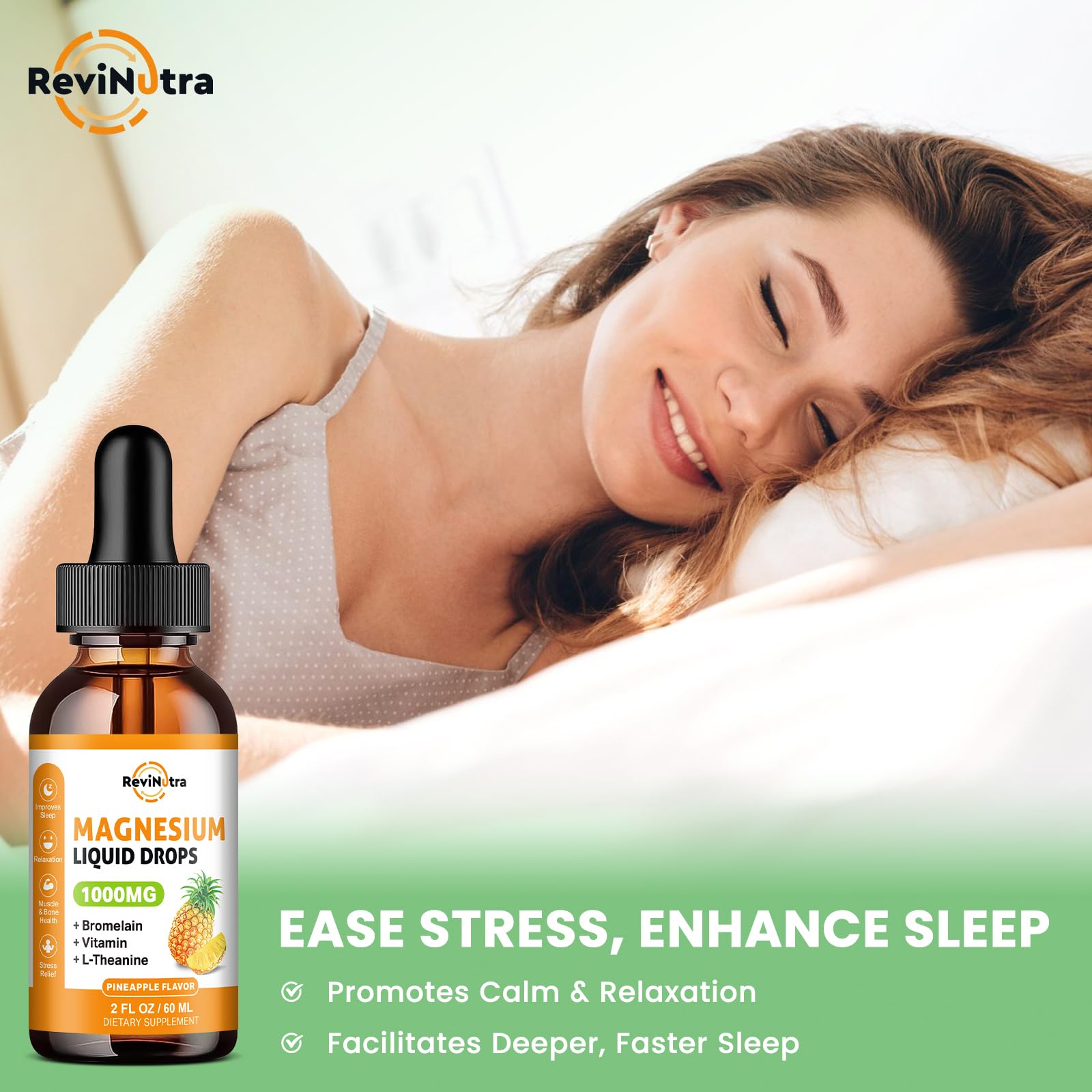 Magnesium Glycinate Liquid Drops, 1000mg of Liquid Magnesium Complex Supplement for Sleep, Nerve, Energy, Muscle, Bone, Calm & Digestion, High Absorption, 2 Fl Oz, Sugar-Free Pineapple Flavor ReviNutraBuy Supplements Australia