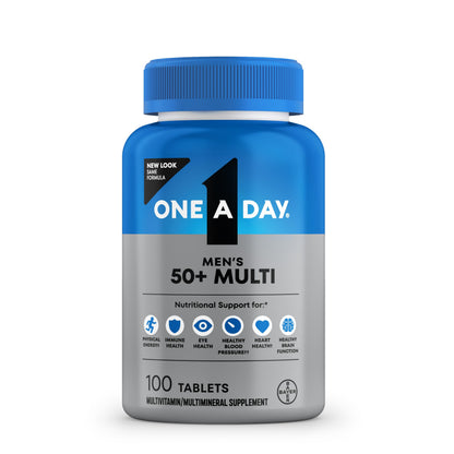 One A Day Men’s 50+ Multivitamins, Supplement with A, C, D, E and Zinc for Immune Health*, Calcium & More, 100 Tablets ONE A DAYBuy Supplements Australia