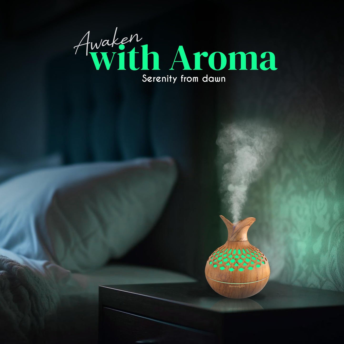 Aroma Diffuser for Essential Oils, Ultrasonic Aromatherapy Flower Oil Diffuser, Modern Cool Mist RenewgooBuy Supplements Australia