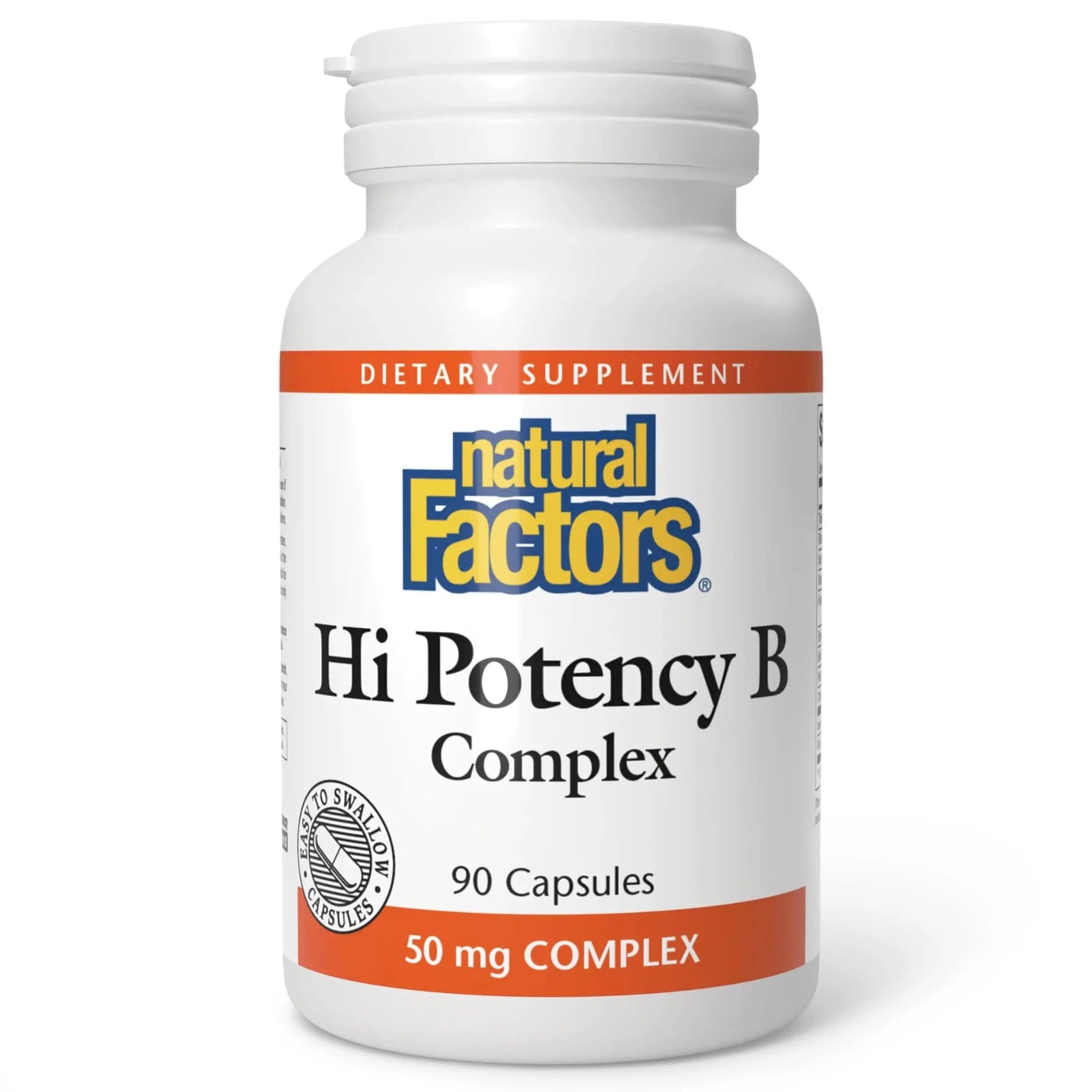 Natural Factors Hi Potency B Complex, 50 mg, 90 Capsules Natural FactorsBuy Supplements Australia