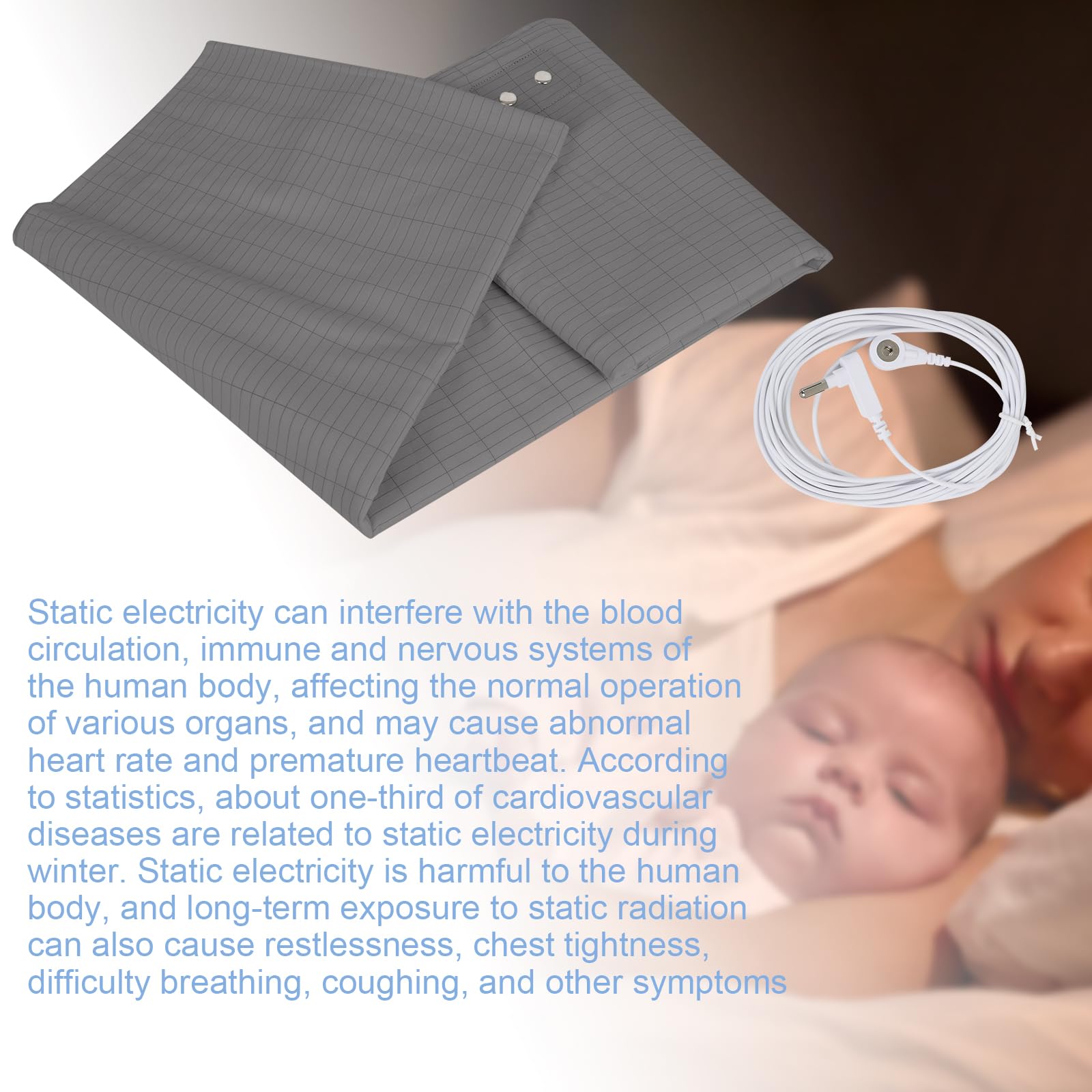 Grounding Mat for Bed, Grounding Sheets Blanket with Grounding Cord, Earthing Mat Grounding Pad ReaengBuy Supplements Australia