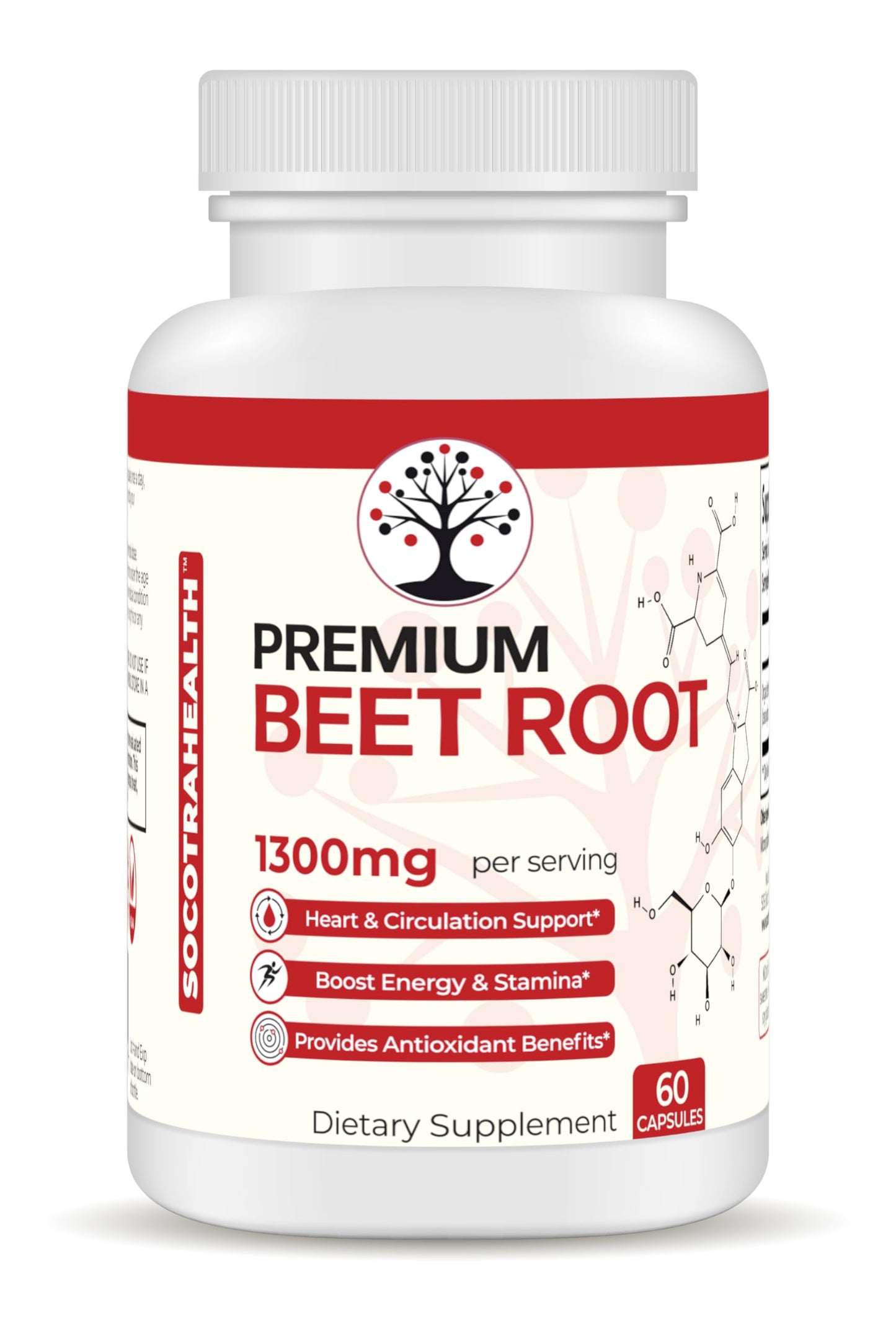 Socotra Health Beet Root Capsules - Made with Premium Organic Beetroot Powder