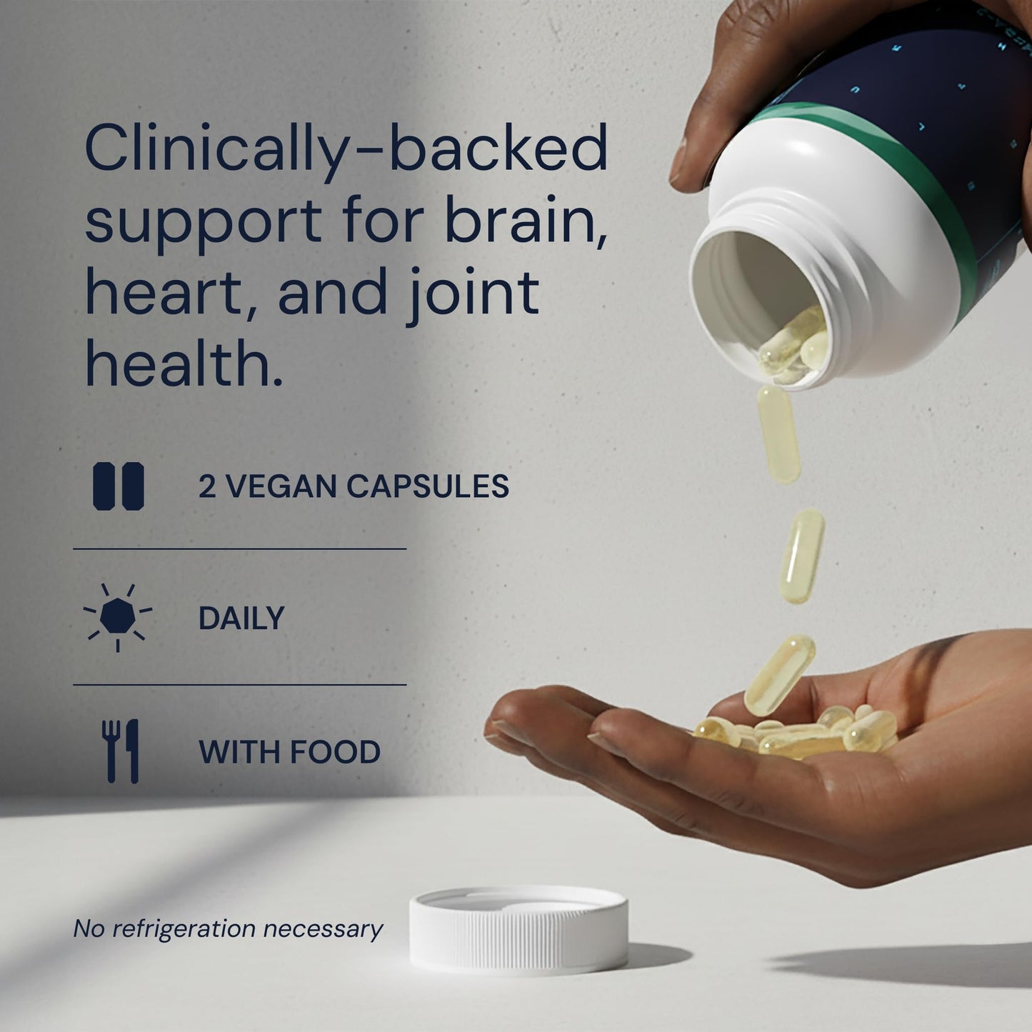 Blueprint Bryan Johnson Omega-3 - Vegan Algae Omega 3 Supplement with EPA/DHA - 800mg Plant-Based for Brain, Heart & Joint Support - High Absorption Triglyceride Form - 1:1 EPA/DHA Blueprint Bryan JohnsonBuy Supplements Australia