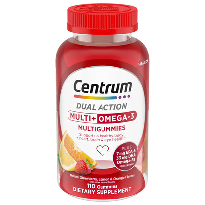 Centrum MultiGummies Multi+ Omega 3 Dual Action, Adult Multivitamin, Multivitamin/Multimineral/Omega 3 CentrumBuy Supplements Australia