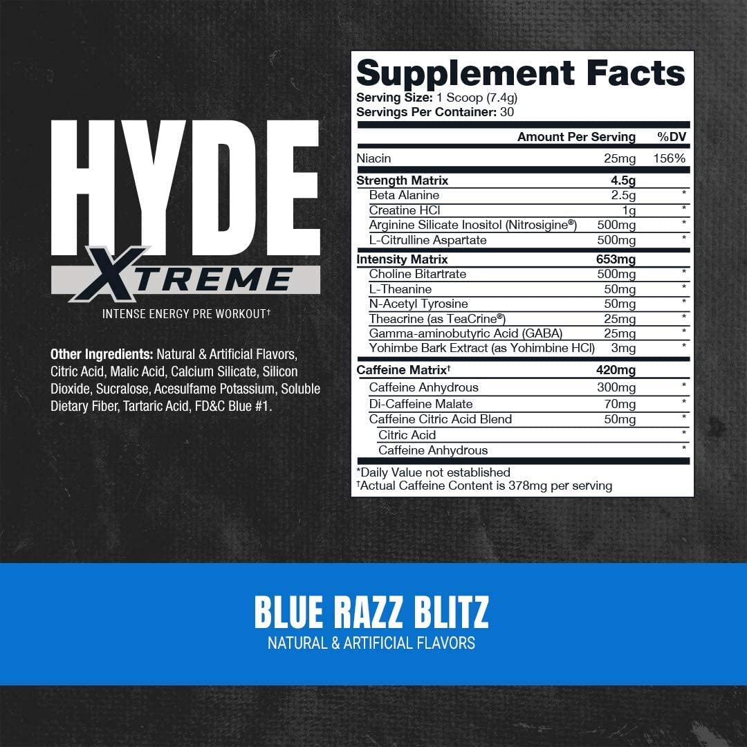 PROSUPPS Hyde Xtreme Blue Razz and Hyde Max Pump Blue Raspberry Bundle
