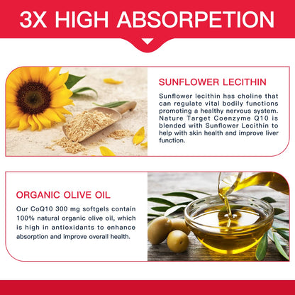 NATURE TARGET CoQ10-300mg-Softgels + PQQ with Organic-Olive-Oil - High Absorption NATURE TARGETBuy Supplements Australia