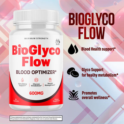 (2 Pack) BioGlyco Flow Blood Optimizer Capsules, Official BioGlyco Flow Pills with All Natural Ingredients, Advanced Health and Wellness Supplement with Maximum Strength Multivitamins (120 Capsules) MJOBuy Supplements Australia