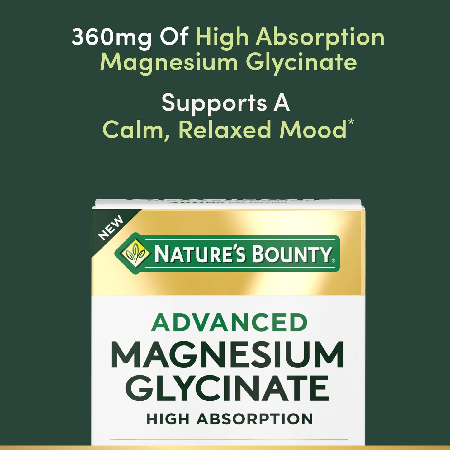 Nature's Bounty Calm Magnesium Glycinate Supplement - High Absorption Magnesium for Relaxed Mood, Heart & Bone Health, 90 Capsules Nature's BountyBuy Supplements Australia