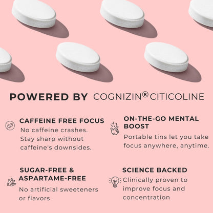 NOOZ Focus Mints Refill Bag - Caffeine-Free Brain Booster for Mental Clarity-Tangerine & Lemon Flavor | Sugar-Free, Travel-Friendly Supplement with Vitamin C, B6, B12 - Non-GMO, Clean Label, 150 Mints NOOZBuy Supplements Australia